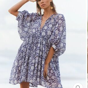 Daughters of India Kyra Mini Dress Blue Iris NWT